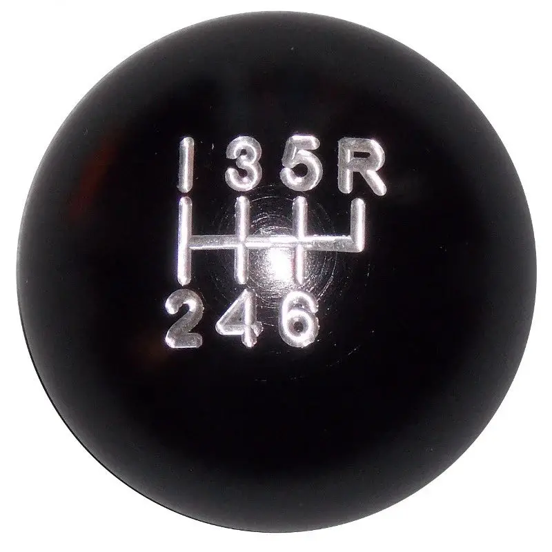 Tz-6Rur-Bilt-200-Blk Black Aluminum 6 Speed Shift Knob (1/2"-13 Female Threads) 1