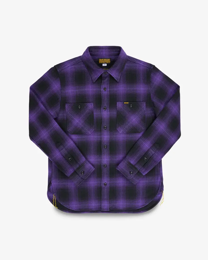 Ultra Heavy Flannel Ombré Check Work Shirt - Purple/Black 1