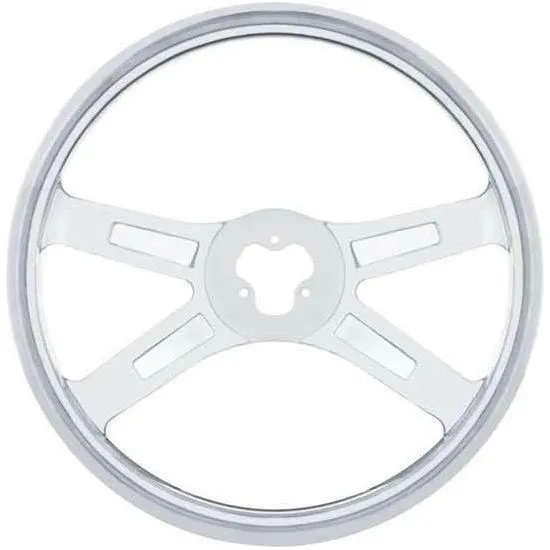 United Pacific 18" Polished Stainless Steel Steering Wheel Universal Truck 88210 1