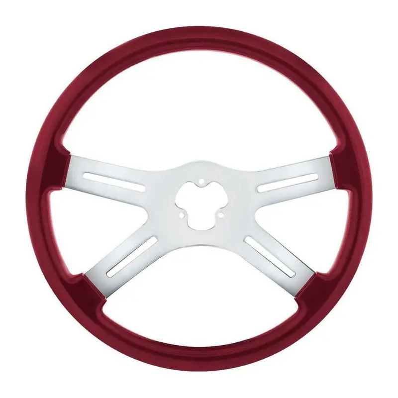 Universal 18" Vibrant Color 4 Spoke Truck Steering Wheel Candy Red #88280 1