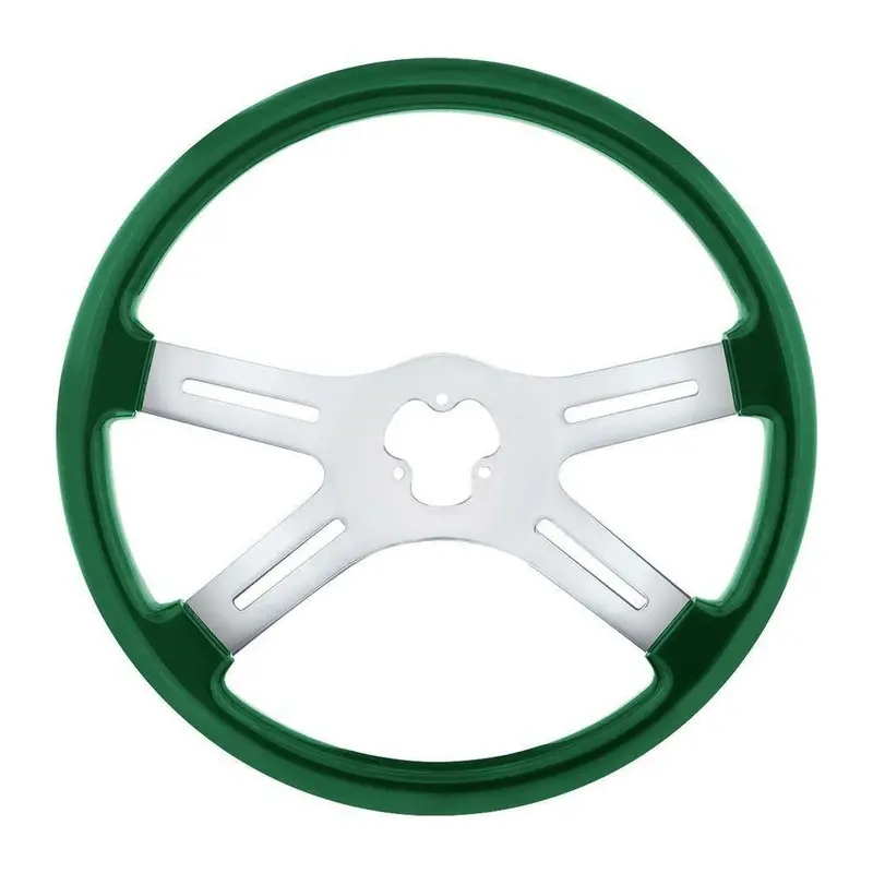 Universal 18" Vibrant Color 4 Spoke Truck Steering Wheel Emerald Green Up-88278 New 1