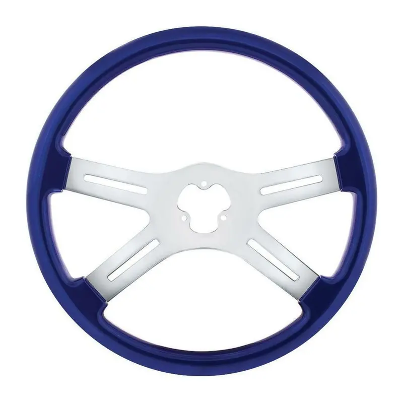 Universal 18" Vibrant Color 4 Spoke Truck Steering Wheel Indigo Blue Up-88277 New 1