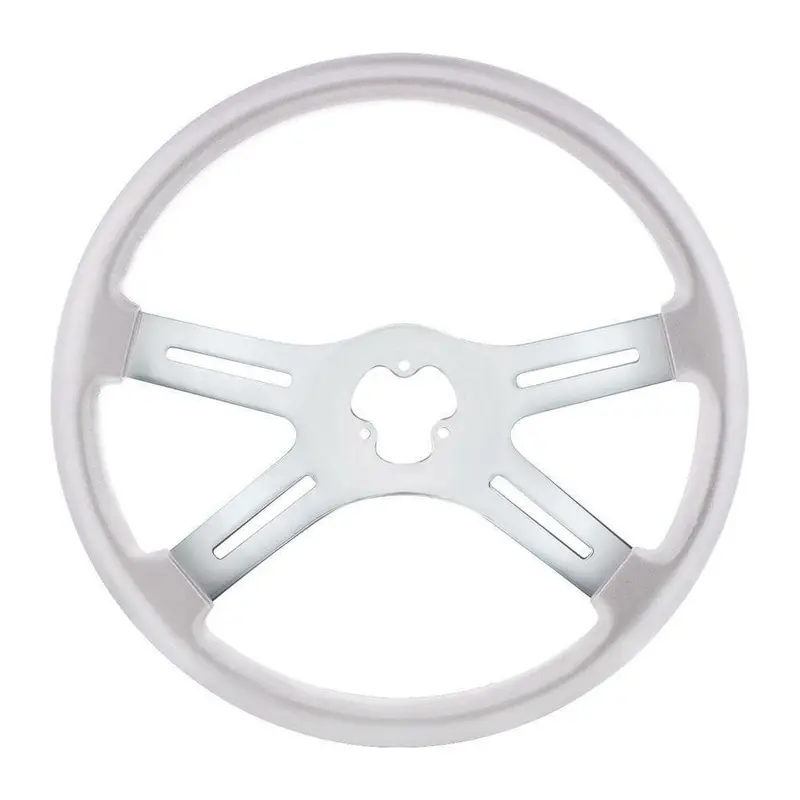 Universal 18" Vibrant Color 4 Spoke Truck Steering Wheel Liquid Silver #88281 1