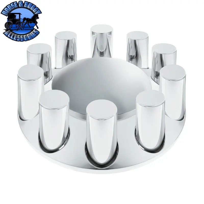 Up-10375 Chrome Plastic Dome Front Axle Cover With 33Mm Standard Thread-On Tall Cylinder Nut Covers 1