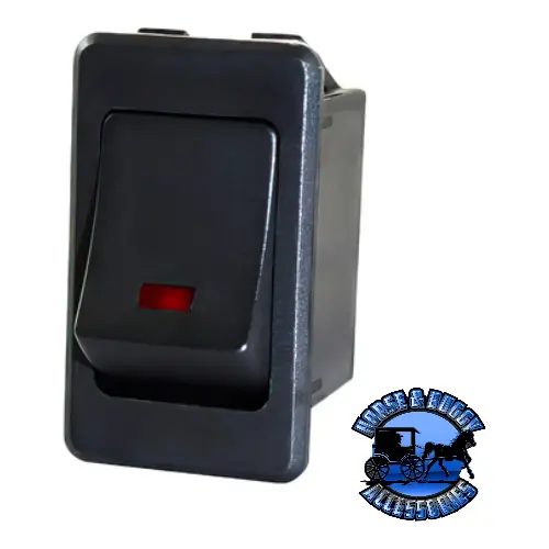 Up-98362 Black Rocker W/Red Led 16 Amp 12V S.P.S.T. On/Off 1 Pc. 1