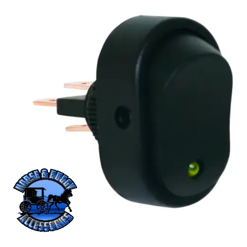 Up-98366 Red Led Oval Rocker 16 Amp 12V On/Off 1/2" Dia. 1 Pc. 1
