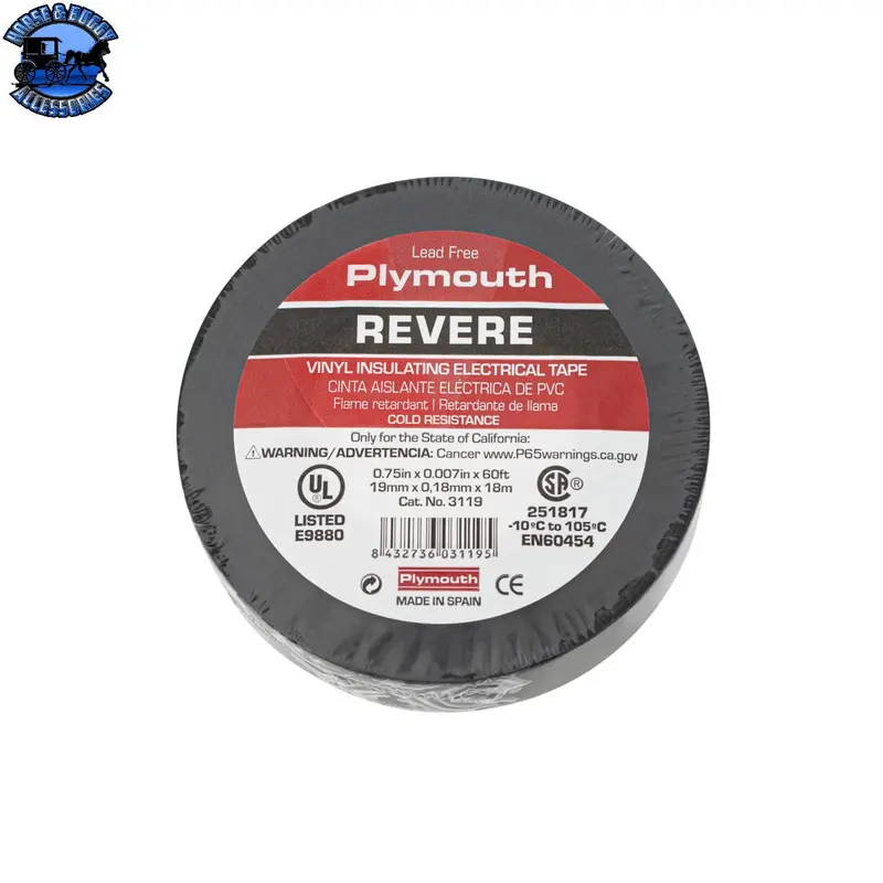 Up-98521 Vinyl Electrical Tape - Black .75"X.007"X60ft 1 Roll 1