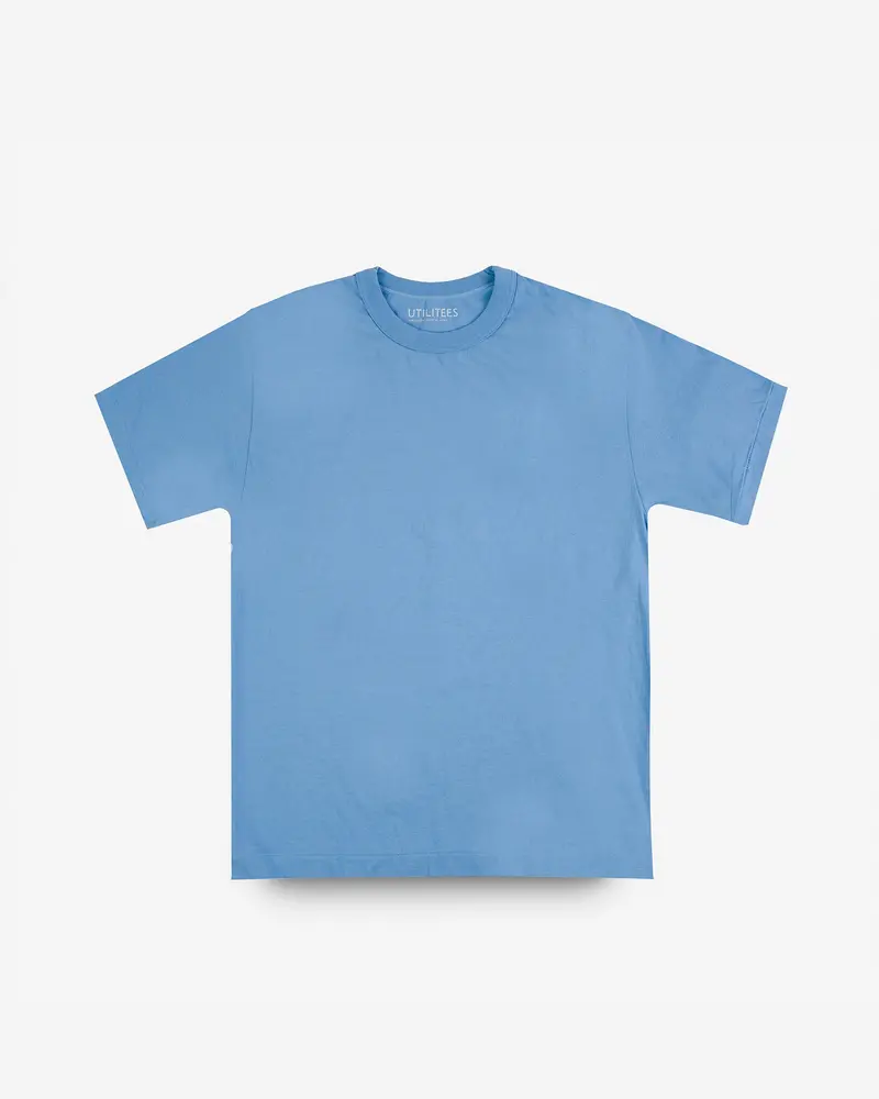 Utilitees - 5.5Oz Loopwheel Crew Neck T-Shirt - Light Blue 1