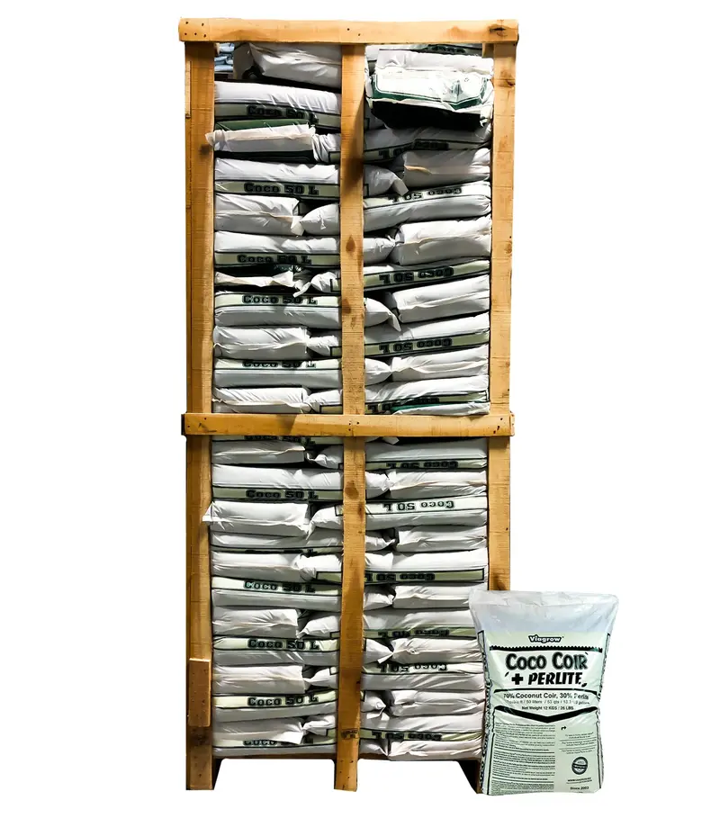 Viagrow 1.7 Cu. Ft. (50L) Coco Coir Plus Perlite Premium Grow Media (70% Coir And 30% Perlite) 72-Pallet 1