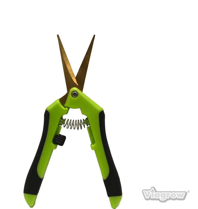 Viagrow Curved Non-Slip Micro-Tip Pruning Snip With Anti-Resin Stick Blades, Non-Soft Grip Shears 1
