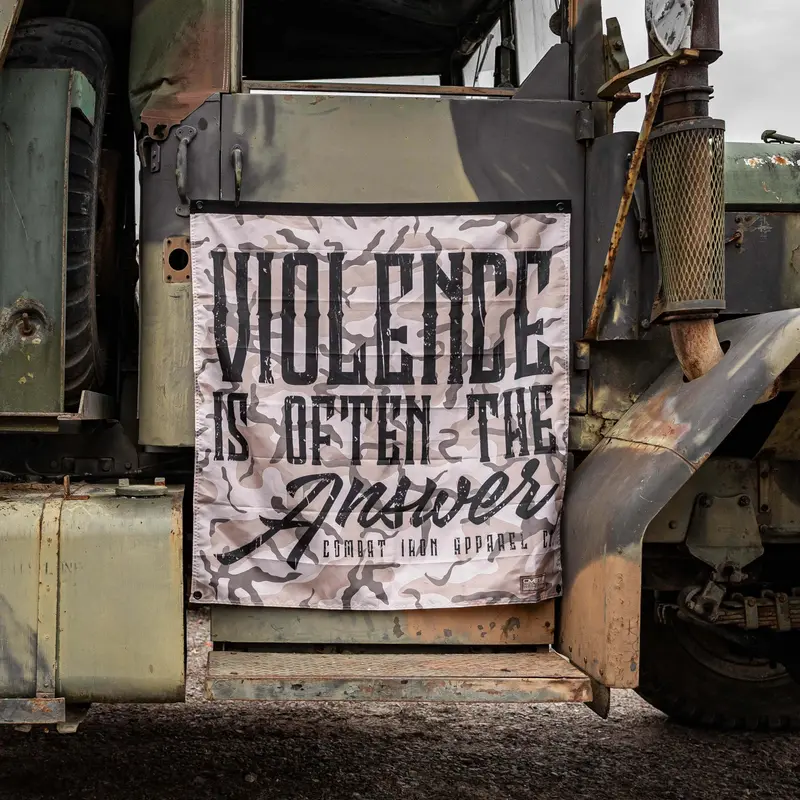 Violence Is Often The Answer 3'X3' Camo Flag 1