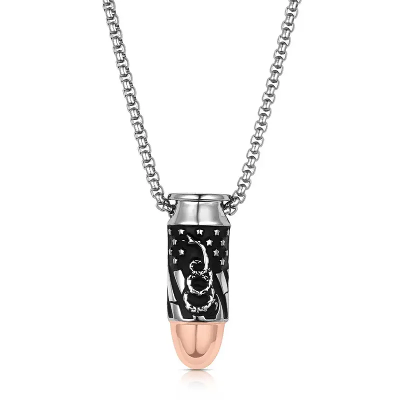 We The People Pistol Bullet Necklace For Men - Montana Silversmiths 1