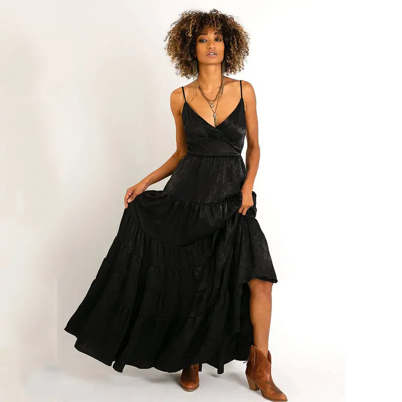Women's Begonia Dress In Metallic Black 1