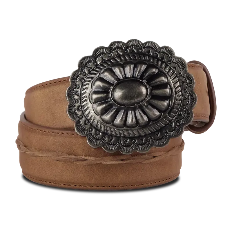 Woven 1.5" Braided Belt With Round Buckle - Desert Clay By Lane 1