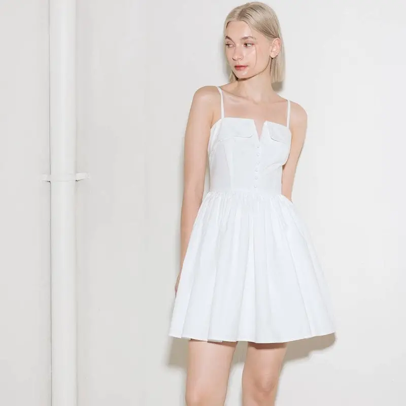 Woven White Mini Dress For Bachelorette Party 1
