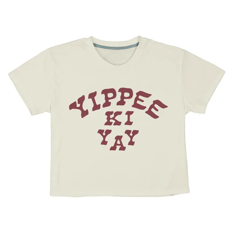 Yippee Ki Yay Crop Tee Bourbon Cowgirl 1