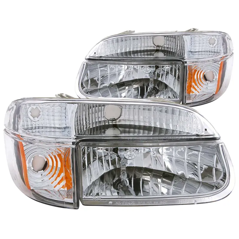 Anzo Usa 111040 Crystal Headlight Assembly – Clear Lens With Chrome Housing (Pair) Including Corner Lights 1