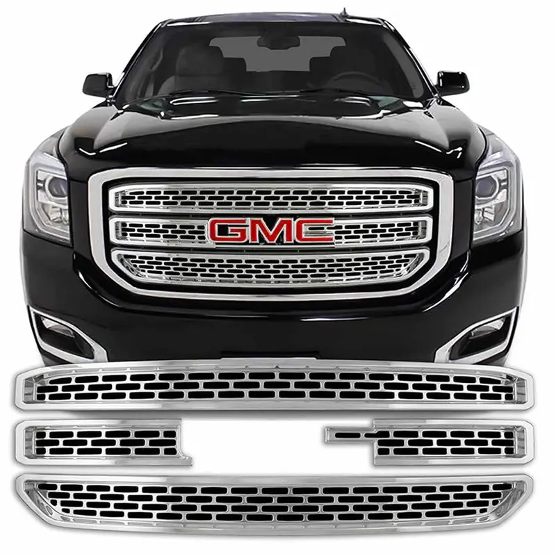Coast To Coast Chrome Abs Mesh Grille Overlay – 4-Piece Set With Emblem Cutout 1