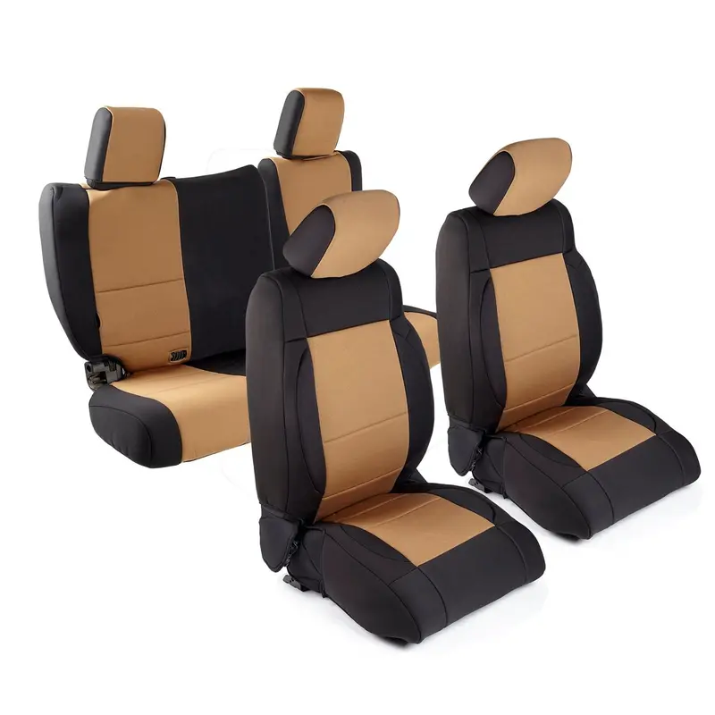 Smittybilt Neoprene Seat Covers For 2007 Jeep Wrangler Jk 4-Door – Tan Set 1