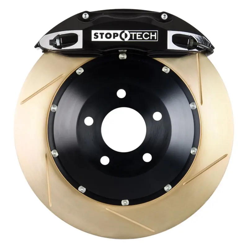 Stoptech 83.893.4300.53 Big Brake Kit – Black Calipers With Slotted Two-Piece Front Rotors 1