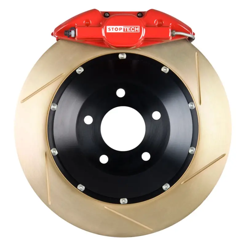 Stoptech Big Brake Kit – Front, Red Calipers With Slotted Two-Piece Rotors 1